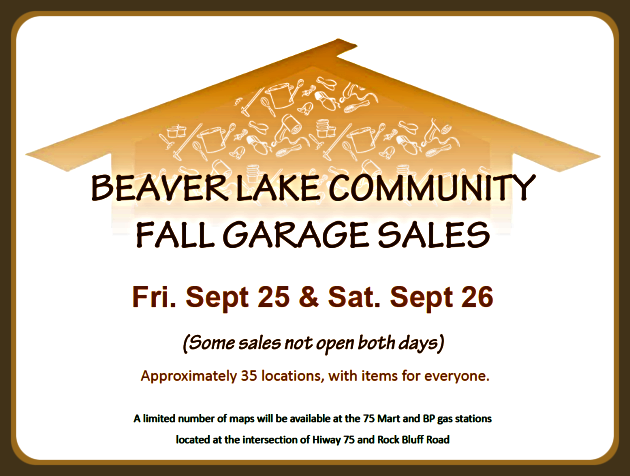 2020 09 23 Beaver Lake Community Garage Sale