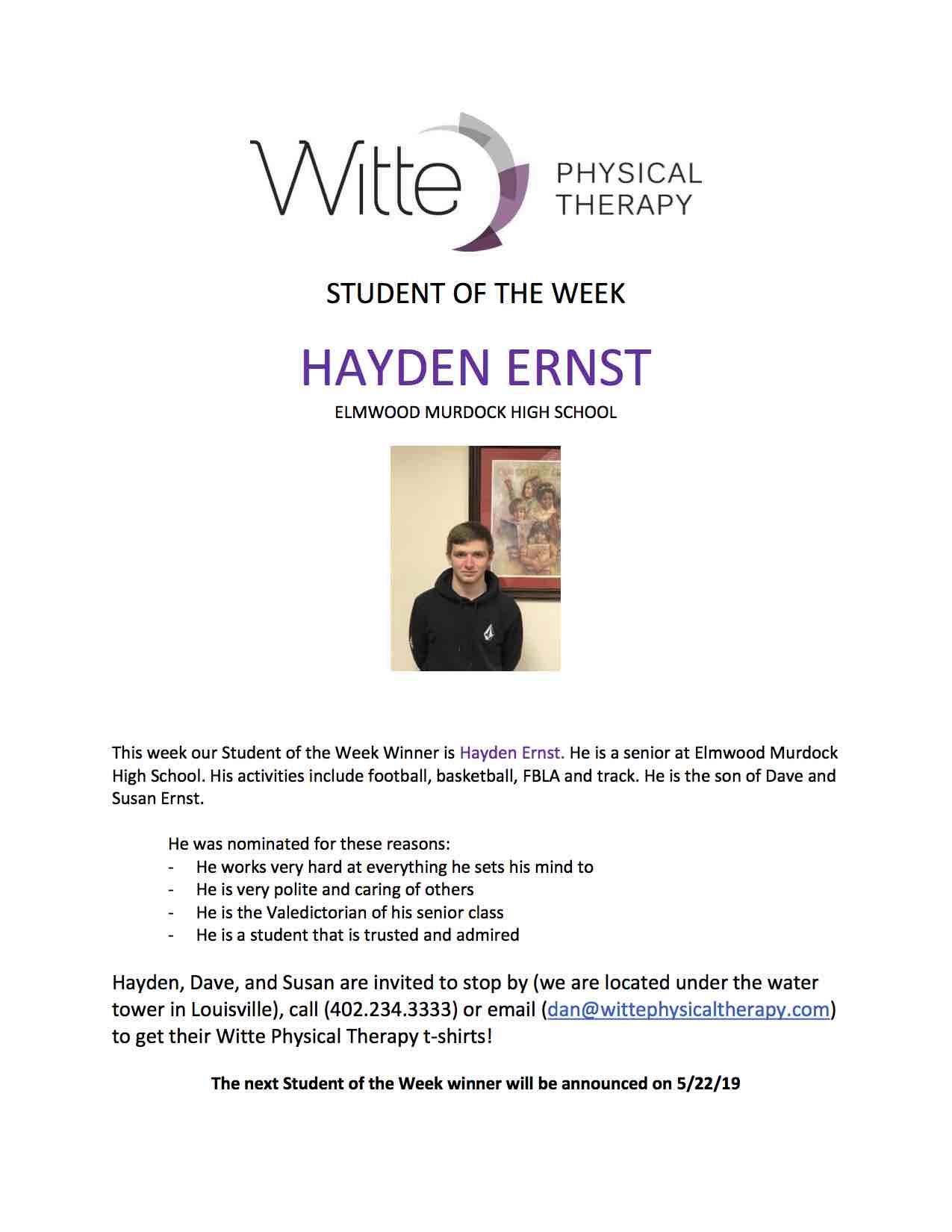 76 Student of the Week Selection