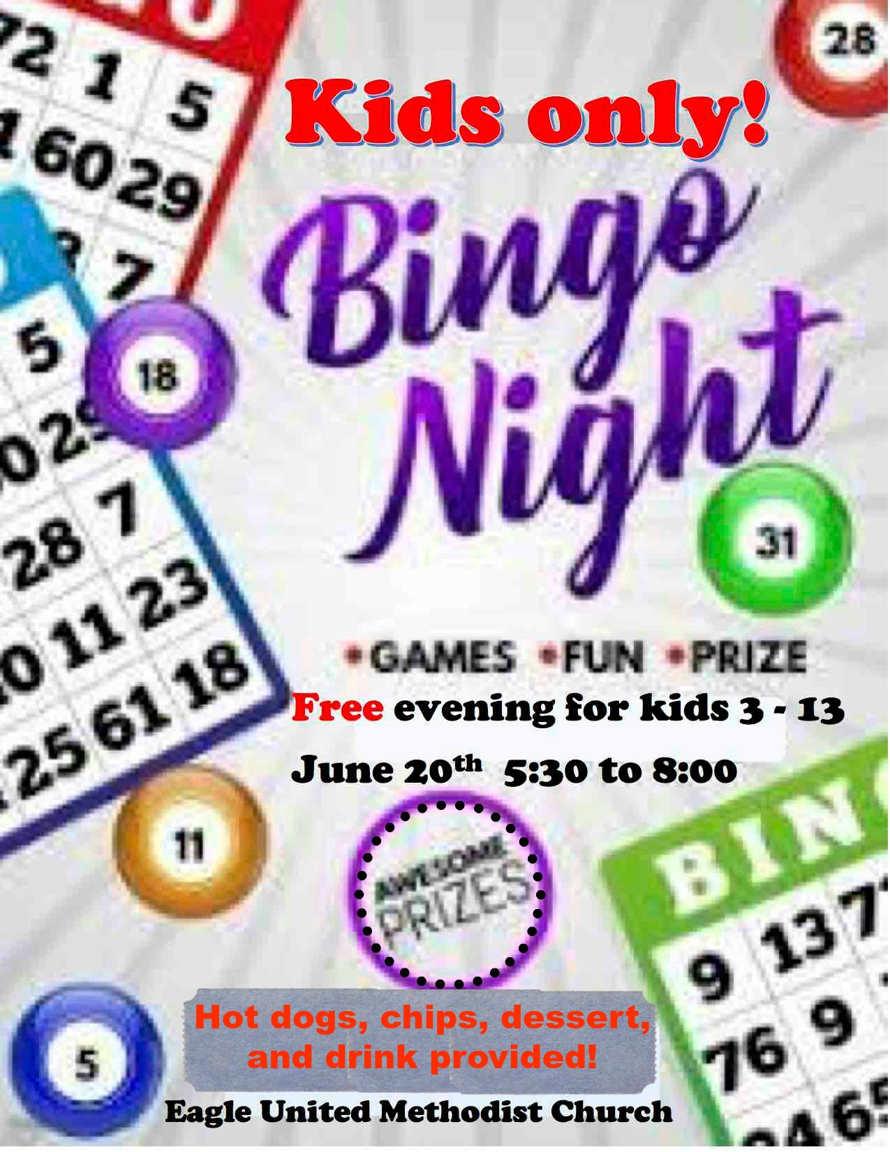 Kids bingo June 2018
