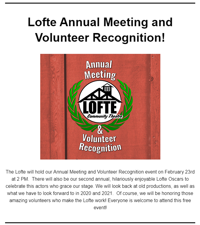 Lofte Volunteers event