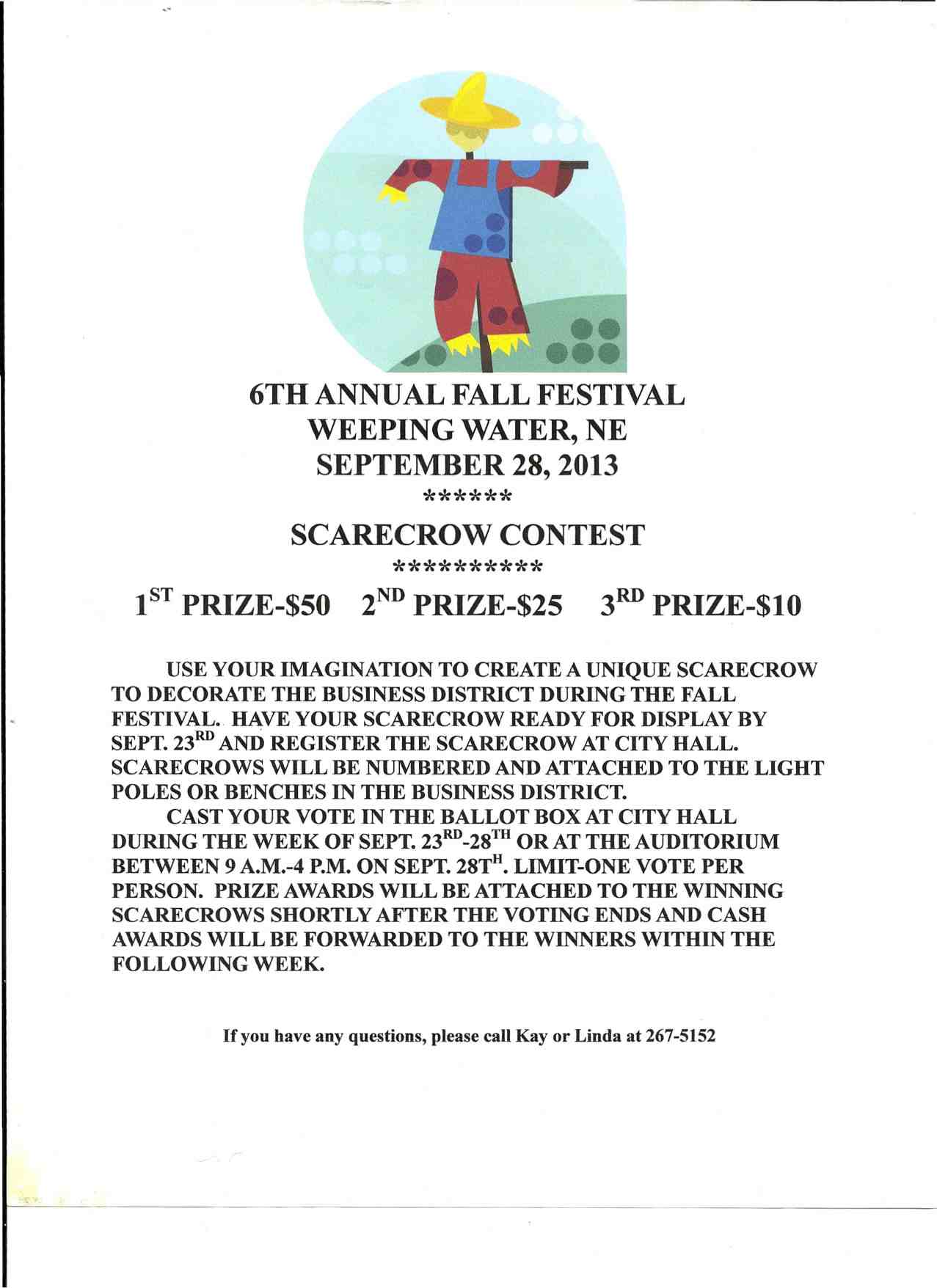 2013 Fall Festival Scarecrow Contest