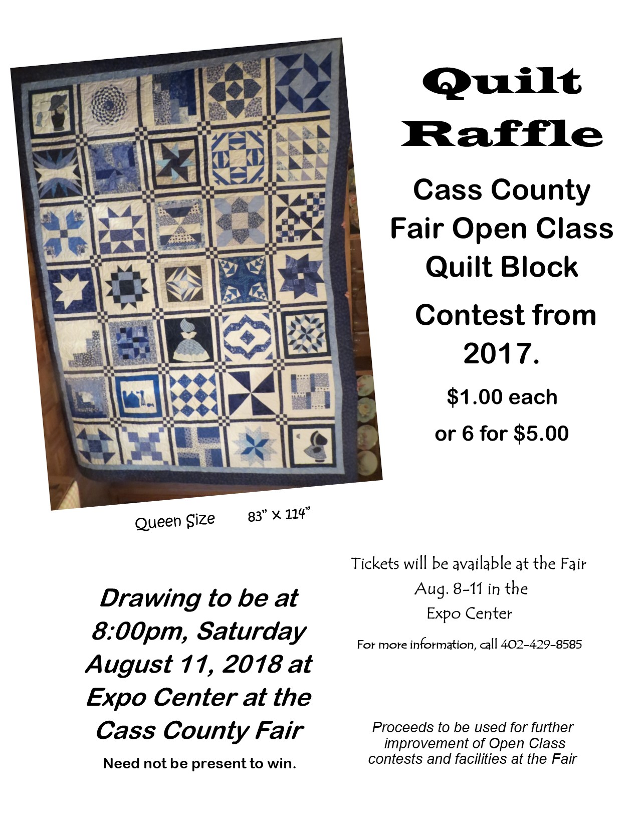 2018 Quilt Raffle Poster
