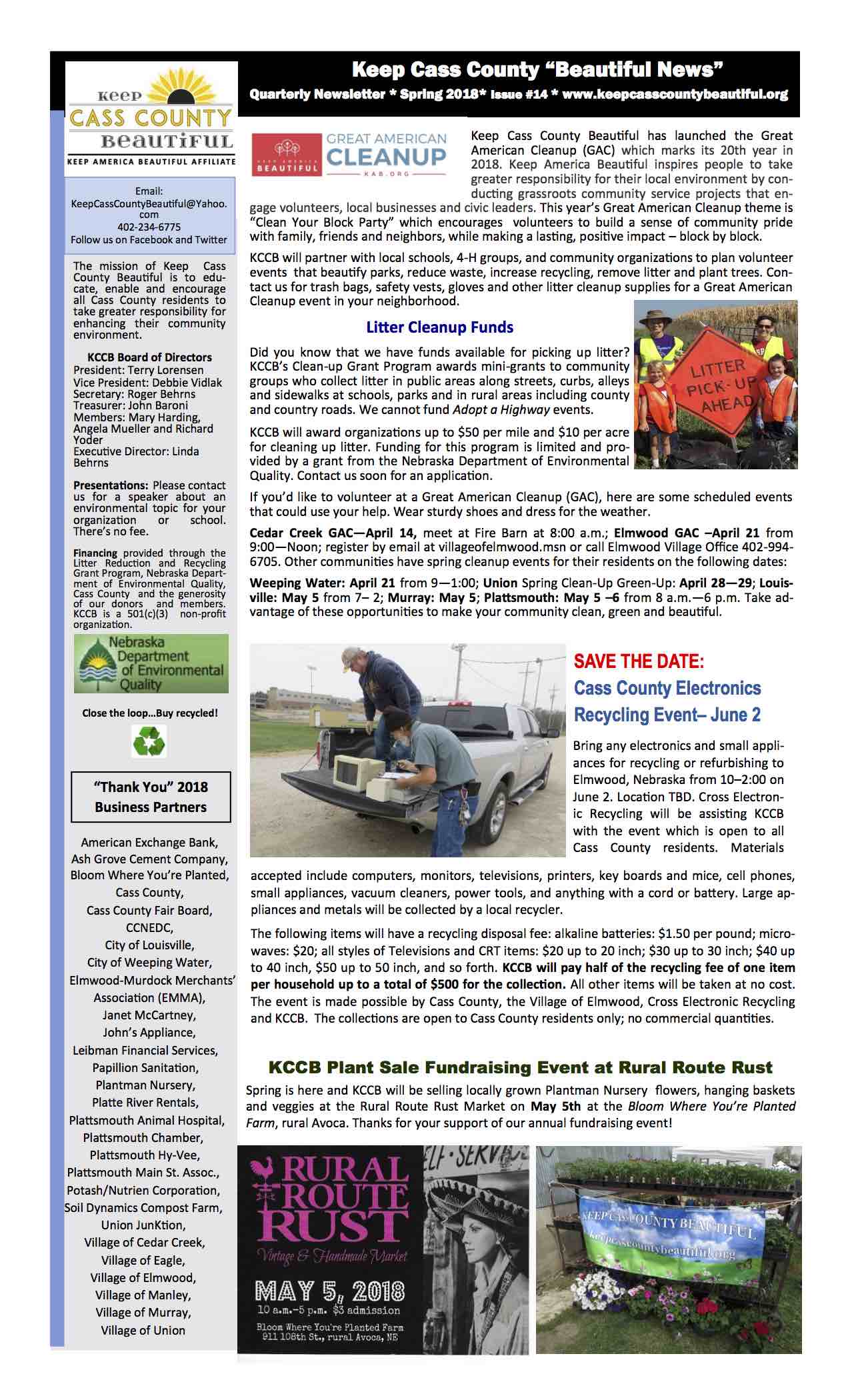 2018 Spring Newsletter