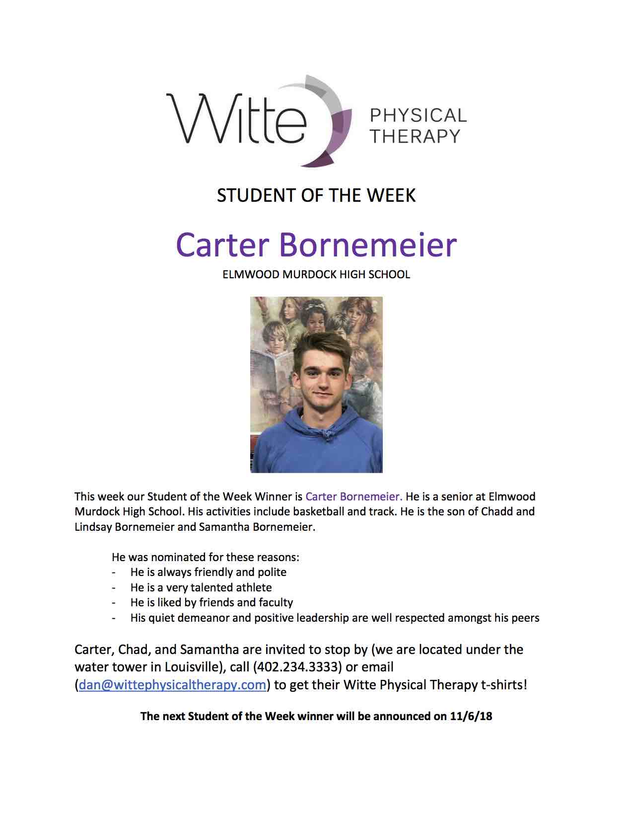 3 Student of the Week Selection