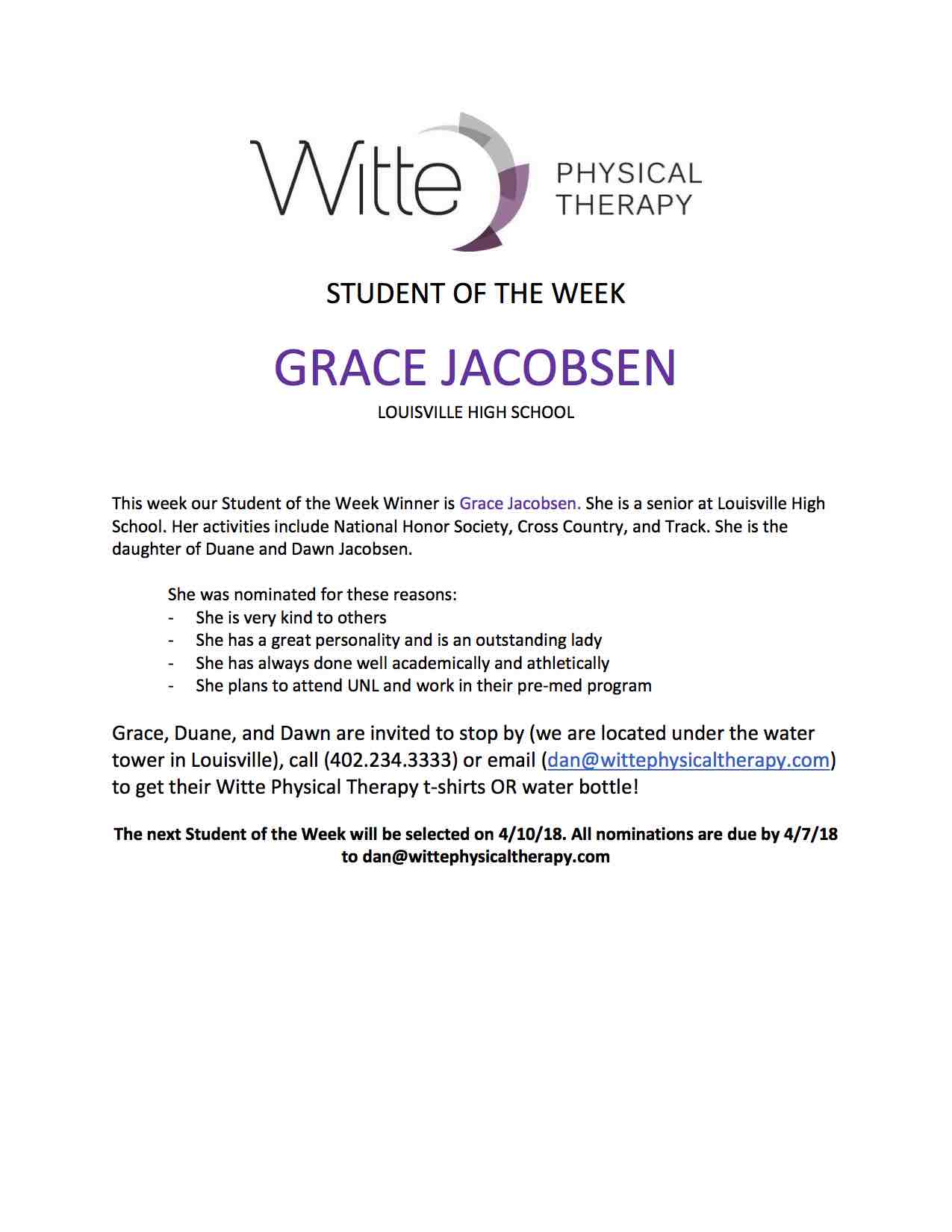 48 Student of the Week Selection