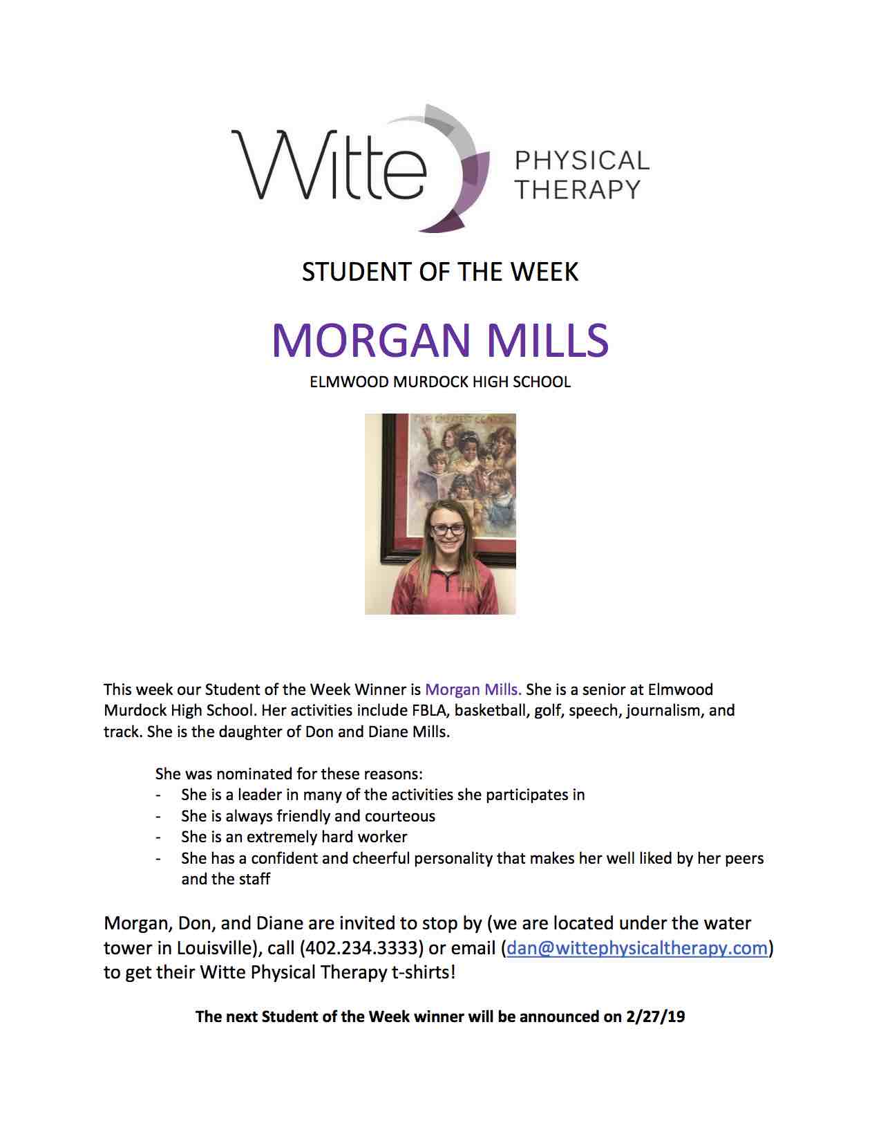 68 Student of the Week Selection