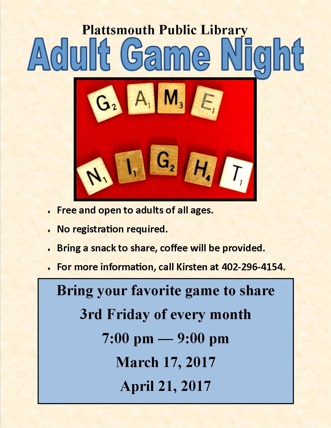 Adult Game Night 201701