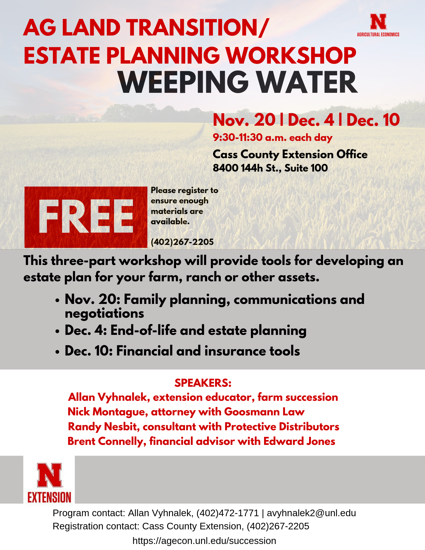 Ag Land Transition . Estate Planning Workshop 2019