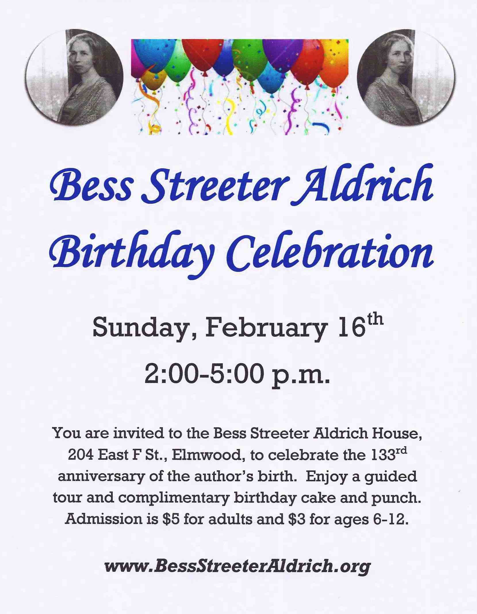 Aldrich birthday flyer