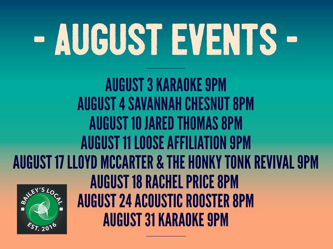 Baileys August Events