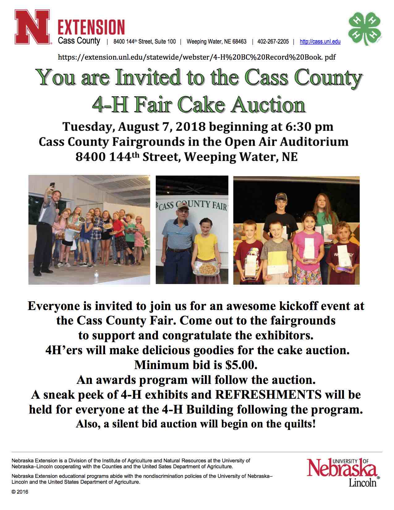 Cake Auction Flyer 2018