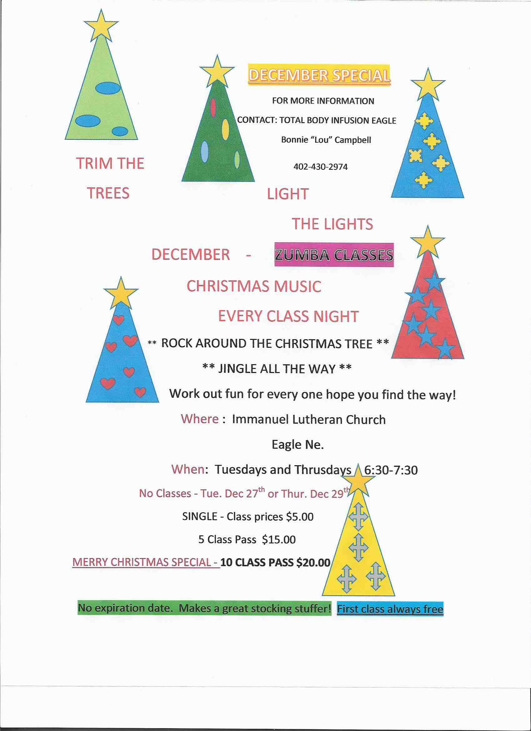 Christmas Zumba Flyer 2016