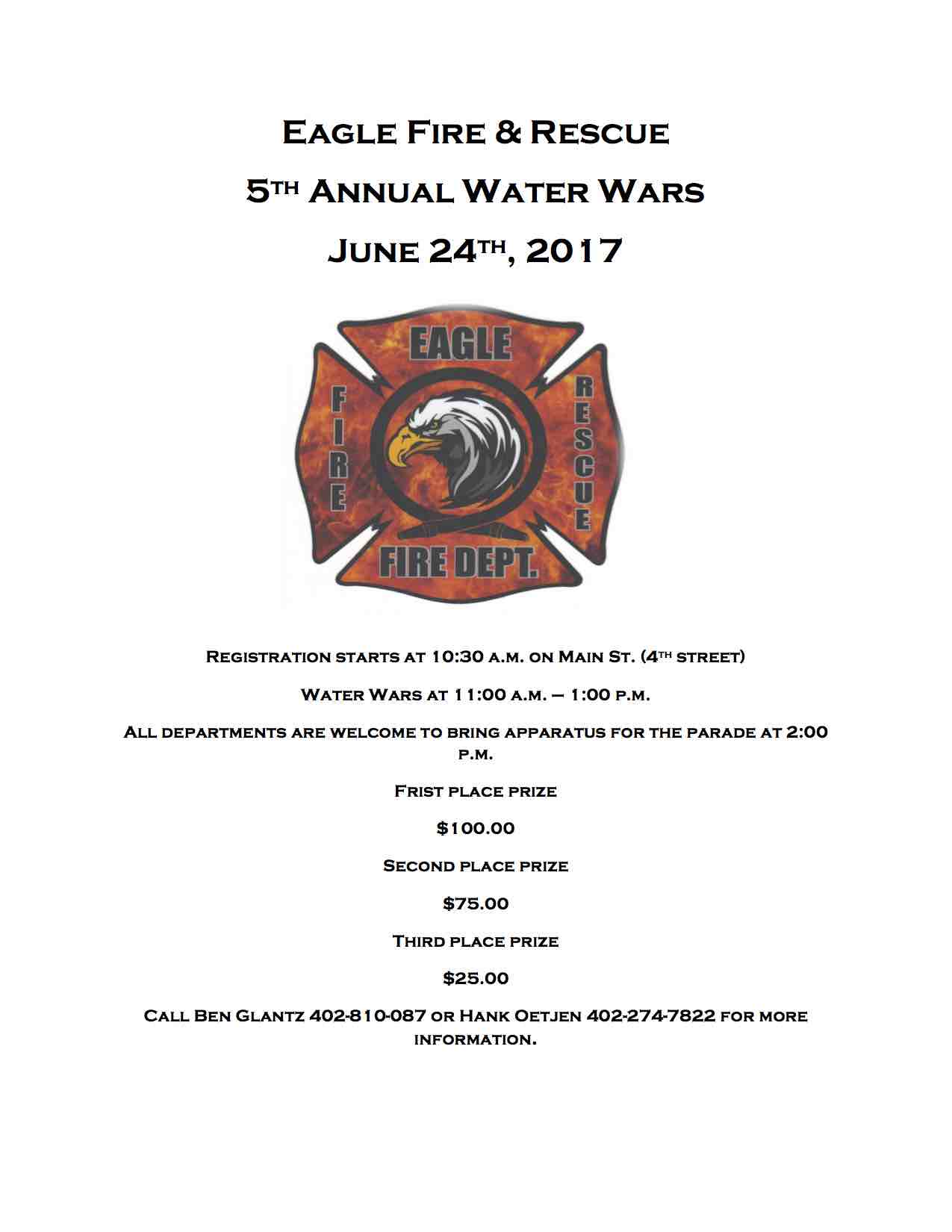 Eagle Fire Rescue Water Wars Flyer 2017