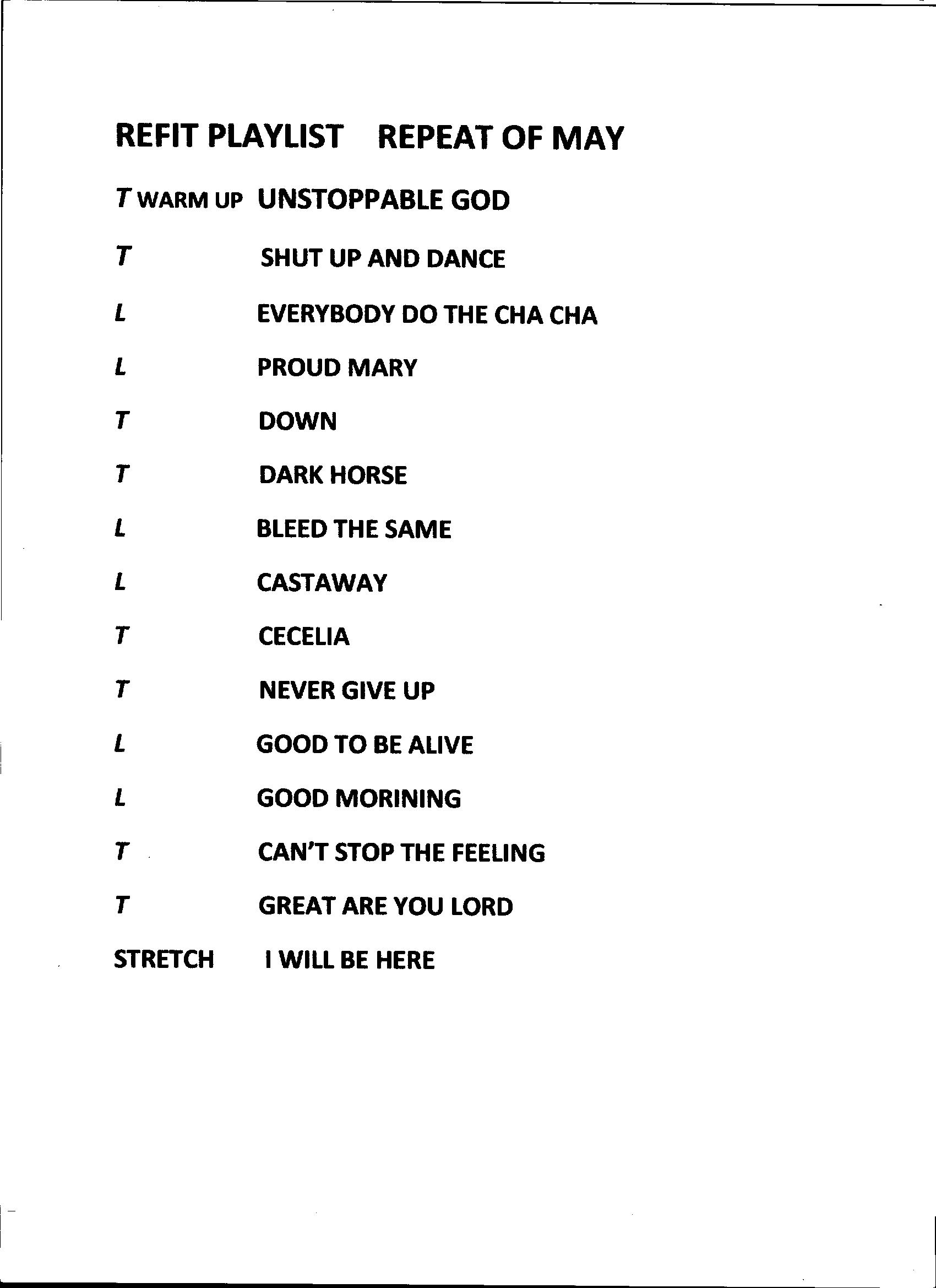 JUNE REFIT PLAYLIST 001