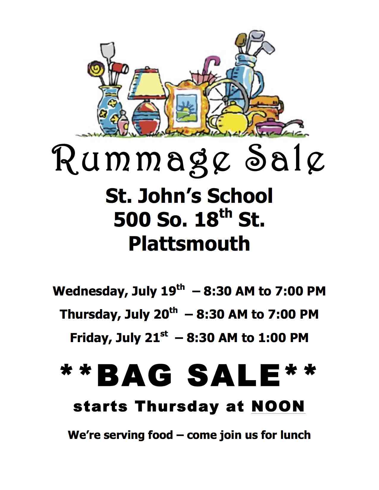 July Rummage Sale