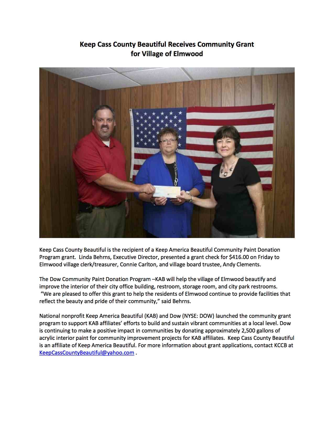 Keep Cass County Beautiful Community Grant