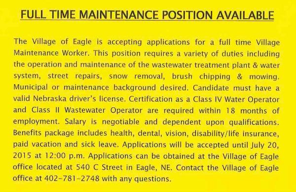 Maintenance Position FT