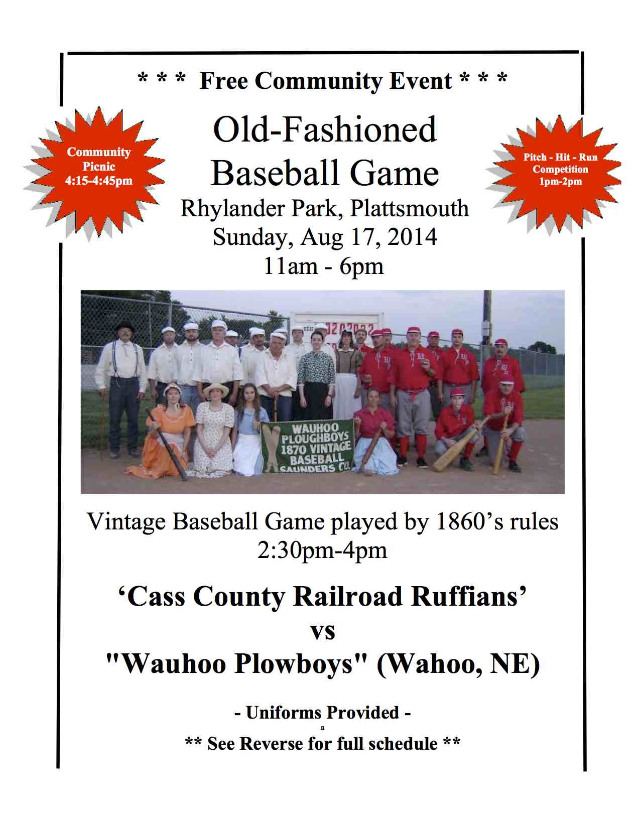 Old Fashioned BaseBall Game - 2014 1