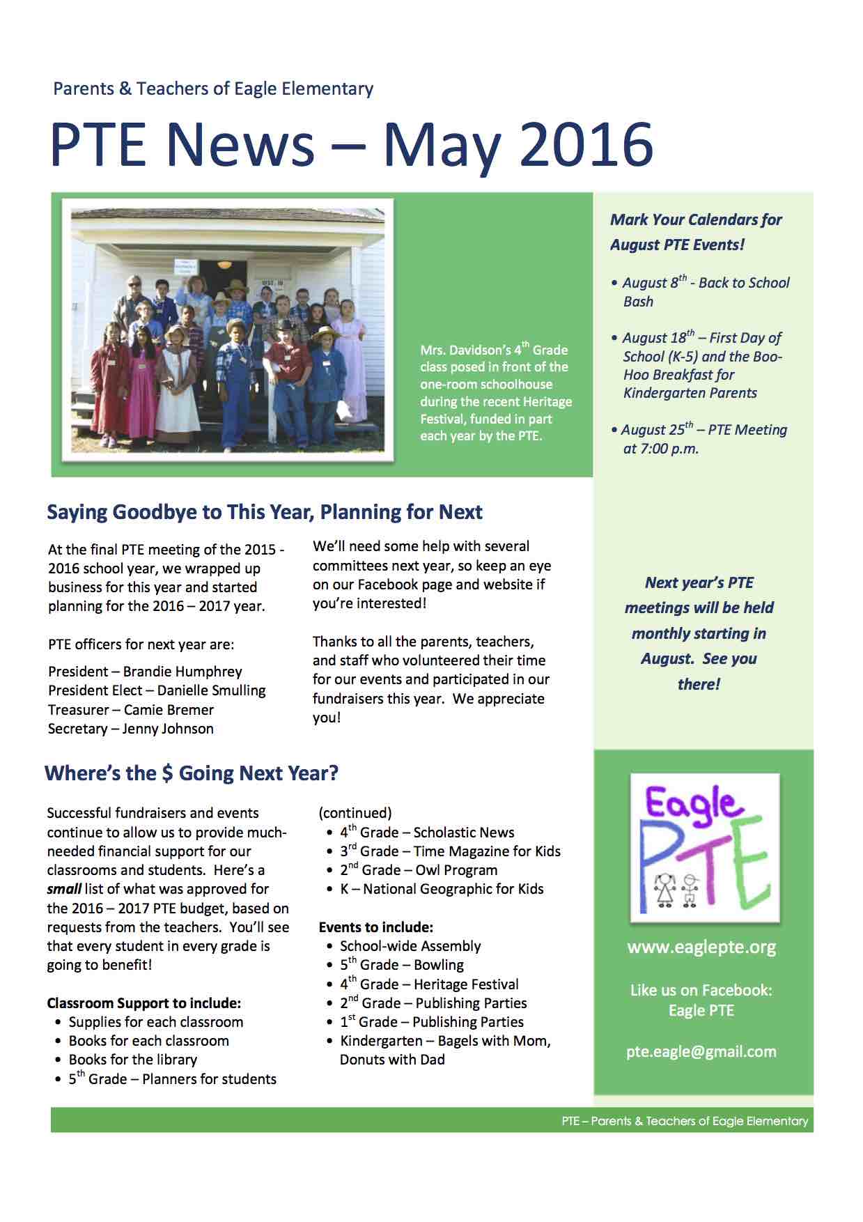 PTE Newsletter May 2016