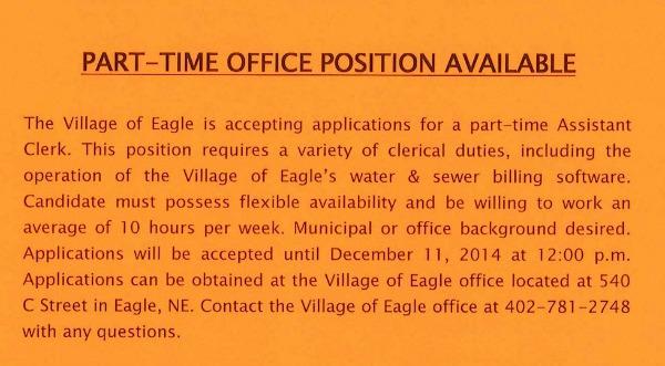 Part Time Office Position