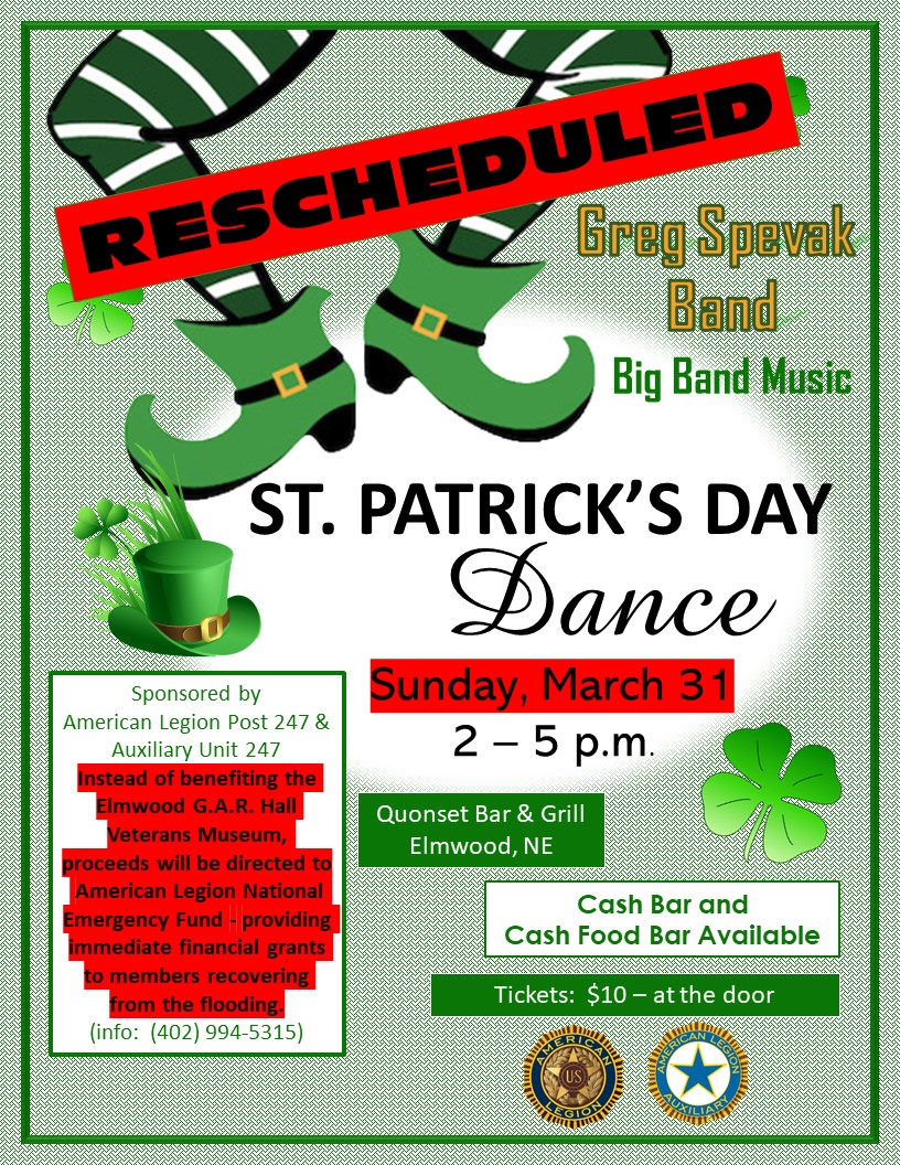 Rescheduled St. Patricks Day Dance