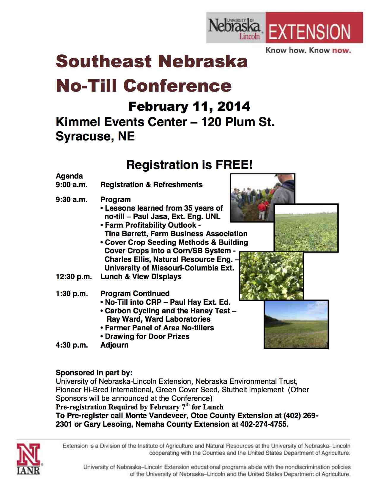 Southeast Nebraska No-Till Conference 2014 Flyer