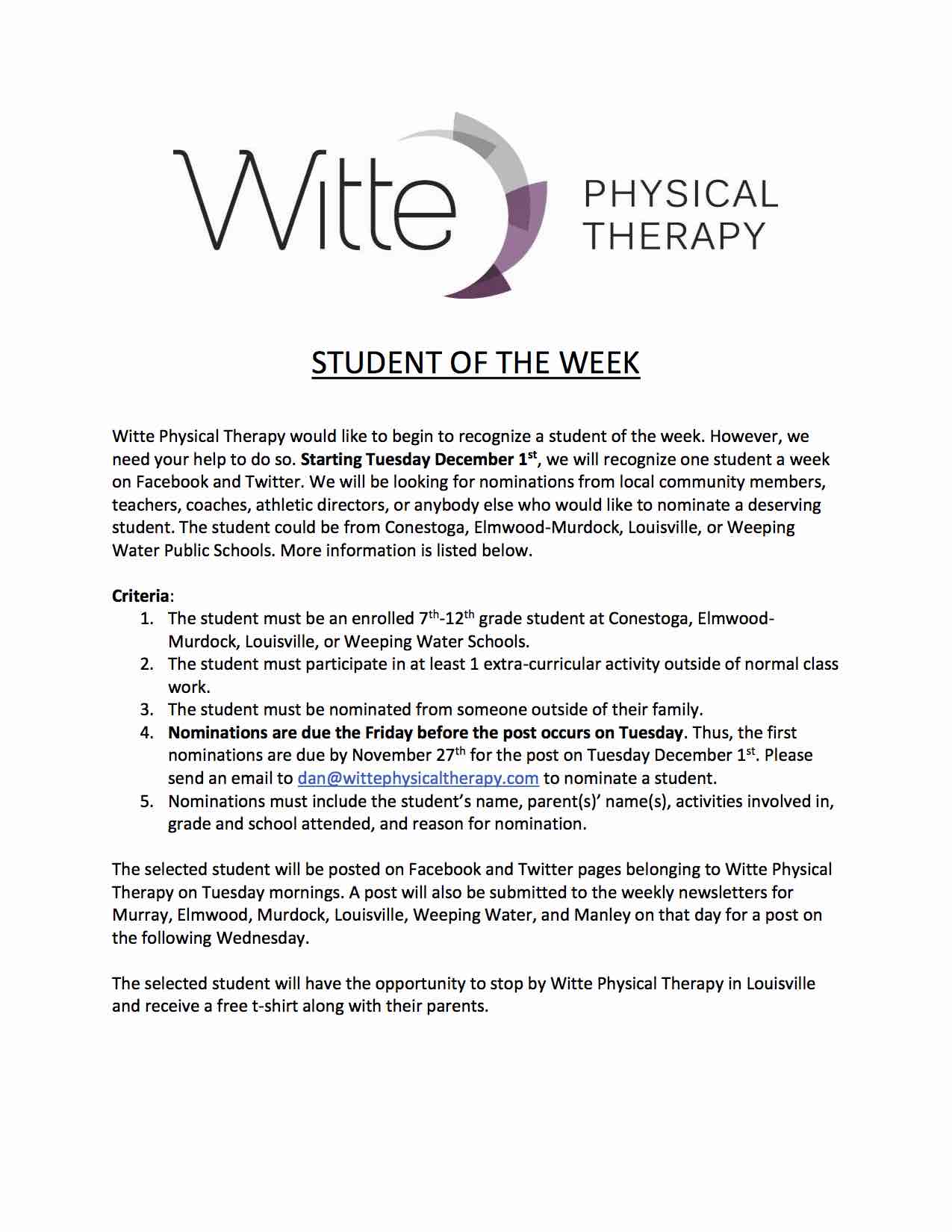 Student of the Week