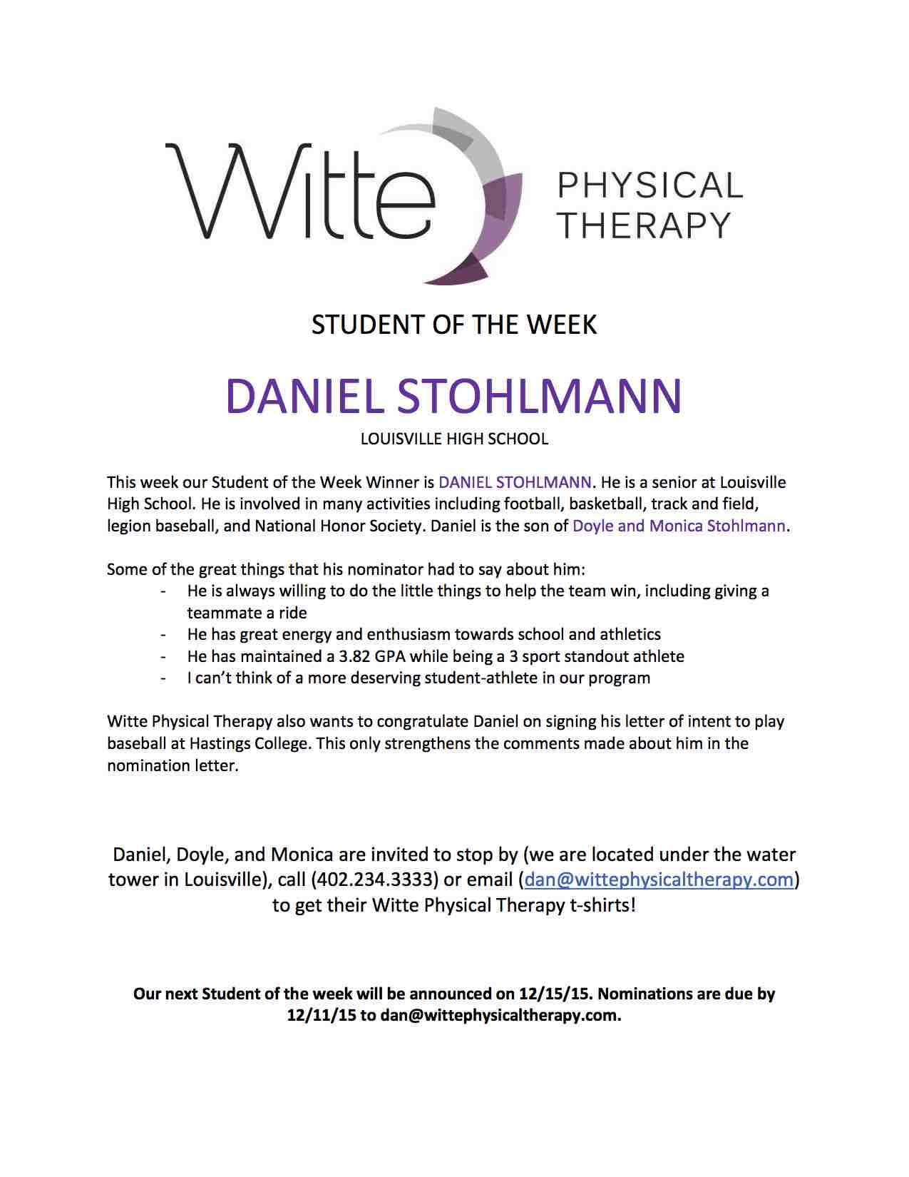 Student of the Week 2