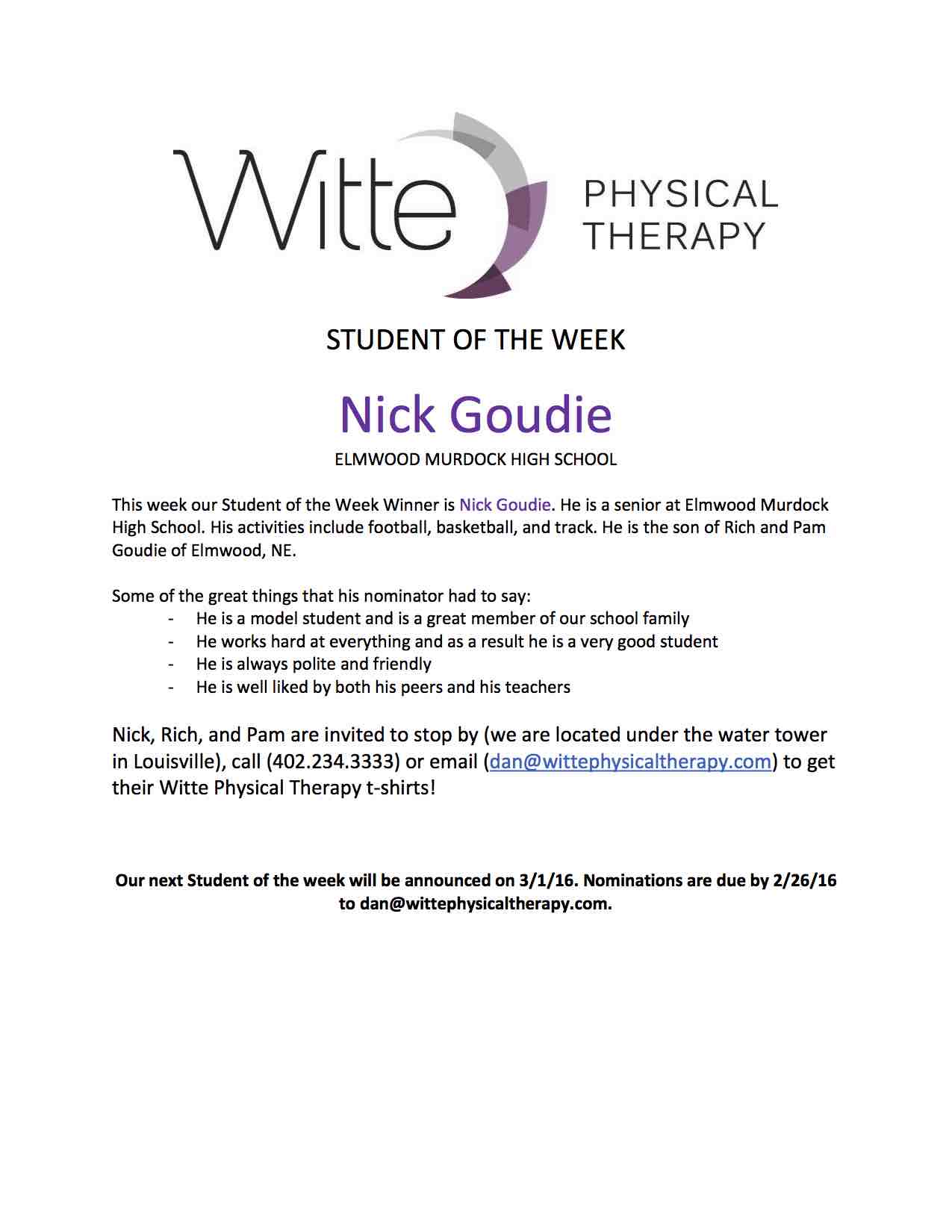 Student of the Week Selection 11