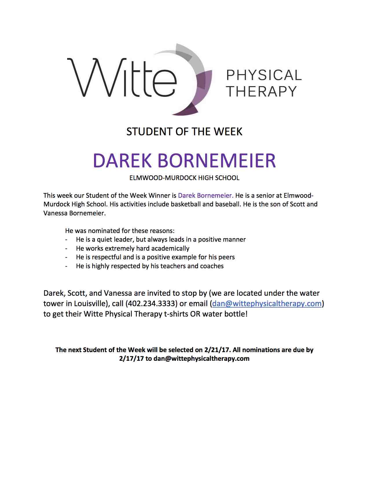 Student of the Week Selection 40