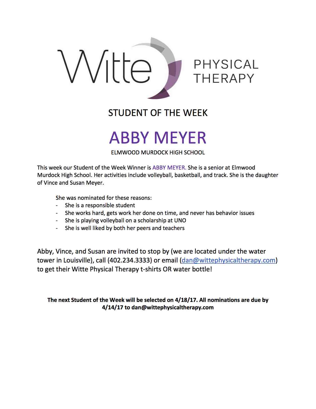 Student of the Week Selection 48