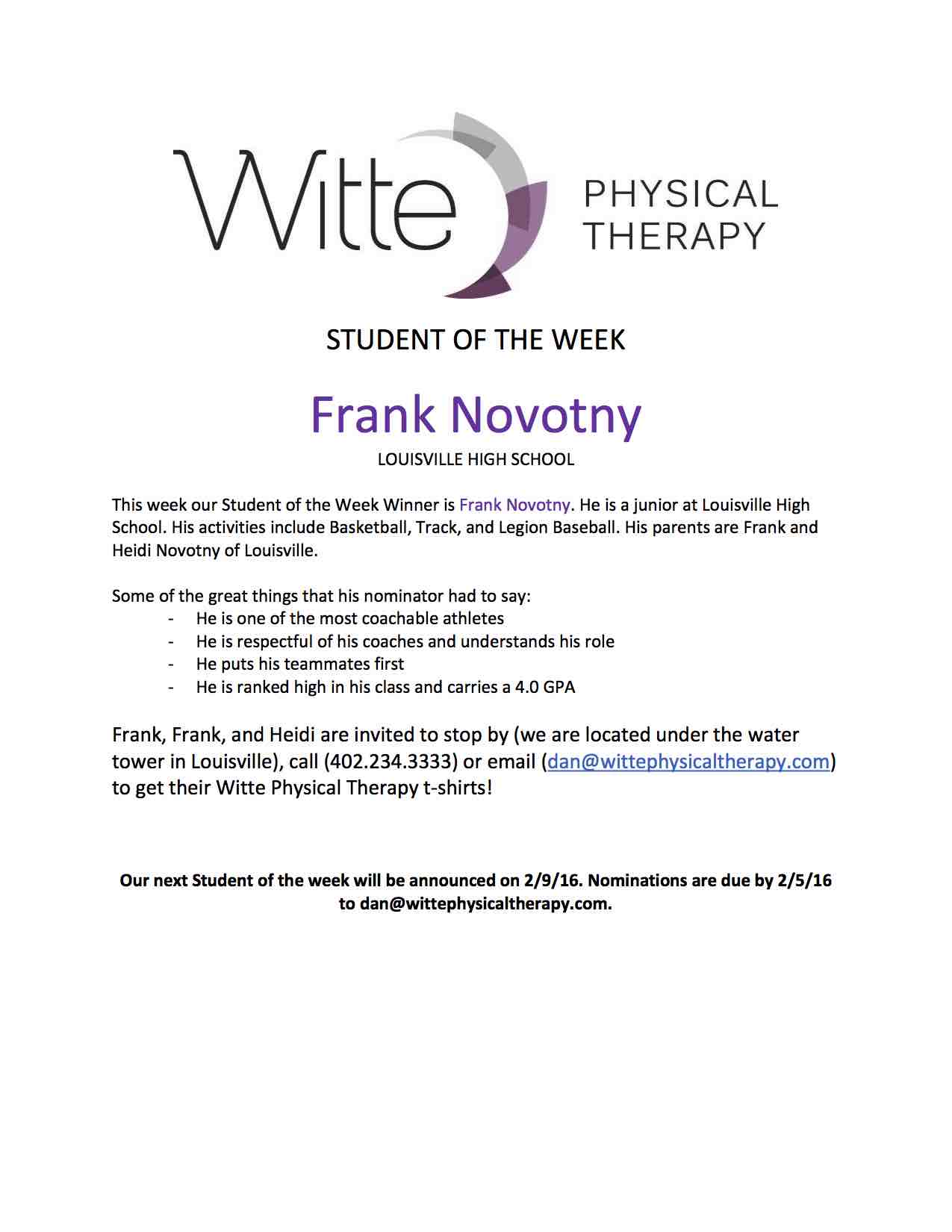 Student of the Week Selection 8