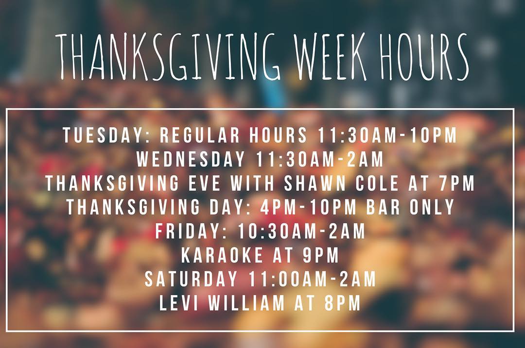 Thanksgiving Hours