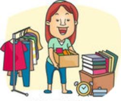 Woman-Organizing-A-Garage-Sale