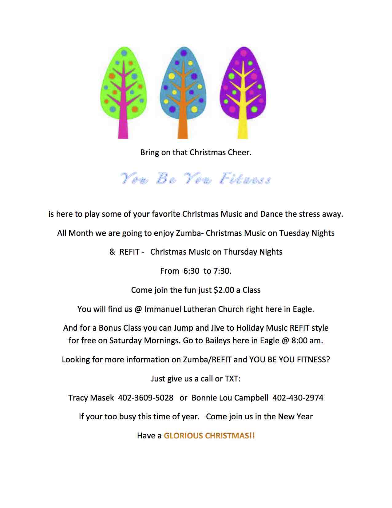 YOU Be YOU Fitness flyer