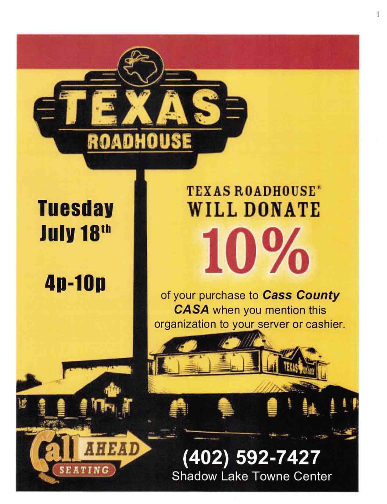 Texas Roadhouse Donation