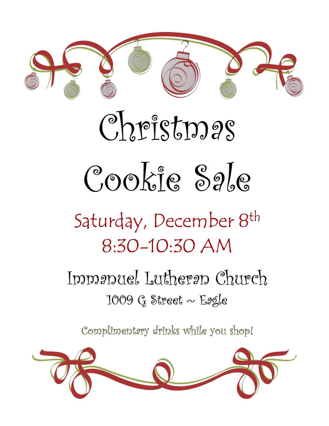 Christmas Cookie Sale Flier 2018