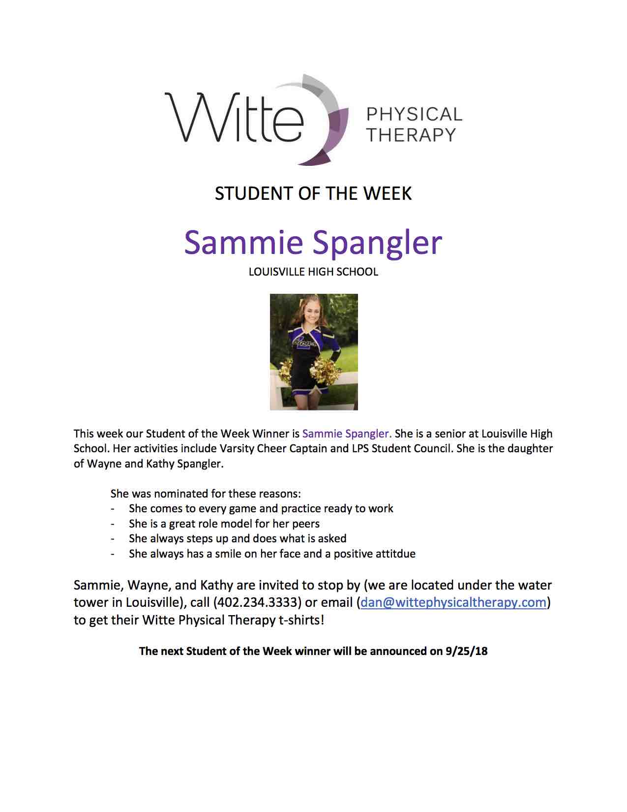 Student of the Week Selection1