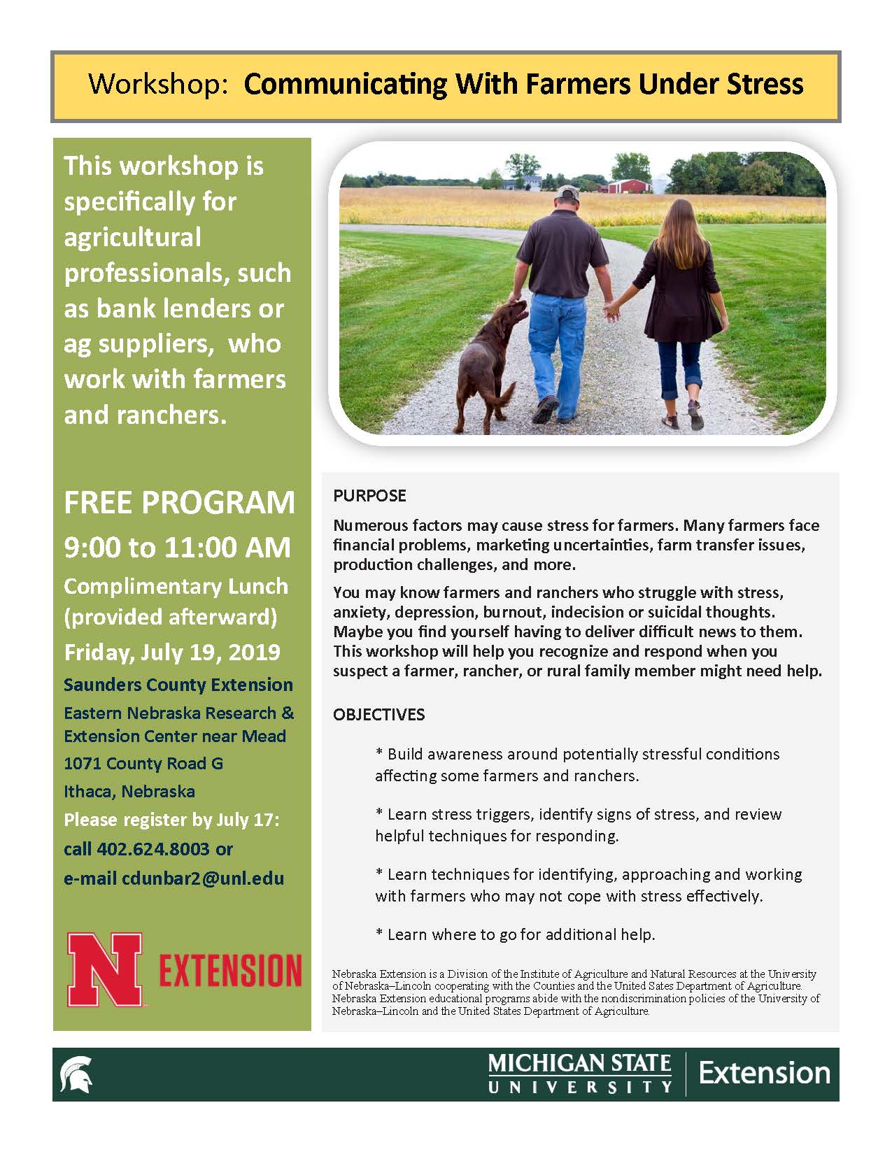 Workshop Communicating with Farmers Under Stress Ithaca 7.19